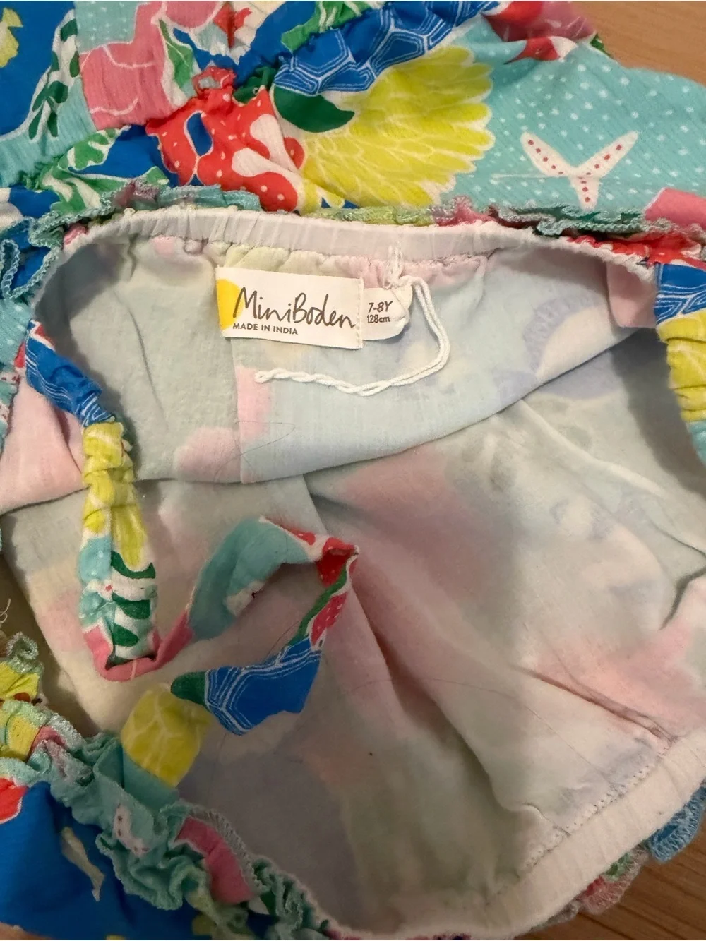 Mini Boden Multicolor Floral & Sea Print Girls' Romper size 8
